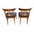 Set of traditional lyre back dining chair with brass lyre accent. These chairs have some minor scuffs and chips along with...