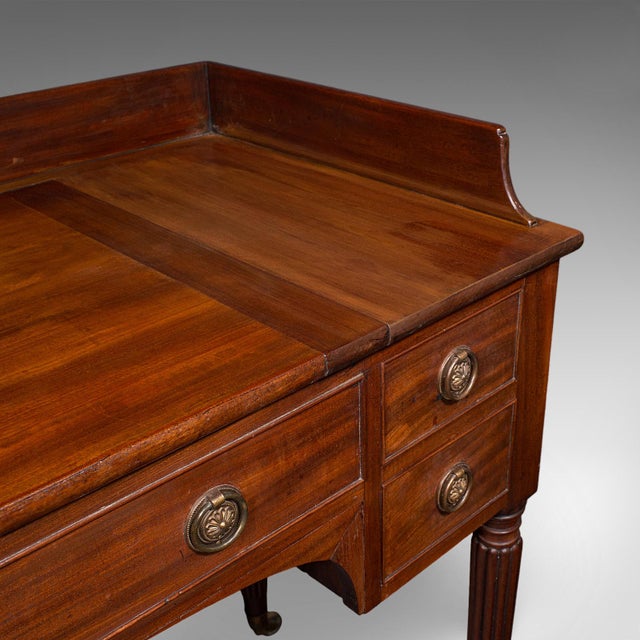 Antique Writing Table, English, Kneehole Desk, Home Office, Study, Regency, 1820 For Sale - Image 9 of 12