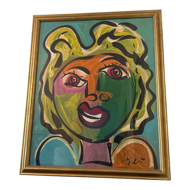 1970s Abstract Painting by Peter Keil, Framed For Sale