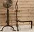 Arts & Crafts Late 19th Century Arts and Crafts Filagree Brass Rosette Andirons For Sale - Image 3 of 9
