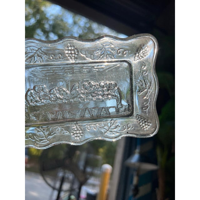 1970s The Last Supper Pair of Glass Plates For Sale - Image 4 of 10