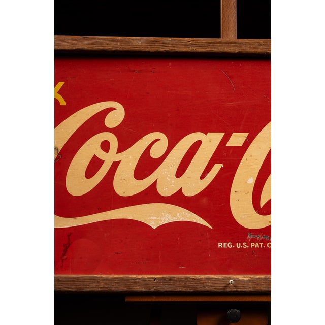 American 1940s Large Coca Cola Framed Tin Litho Sign For Sale - Image 3 of 13