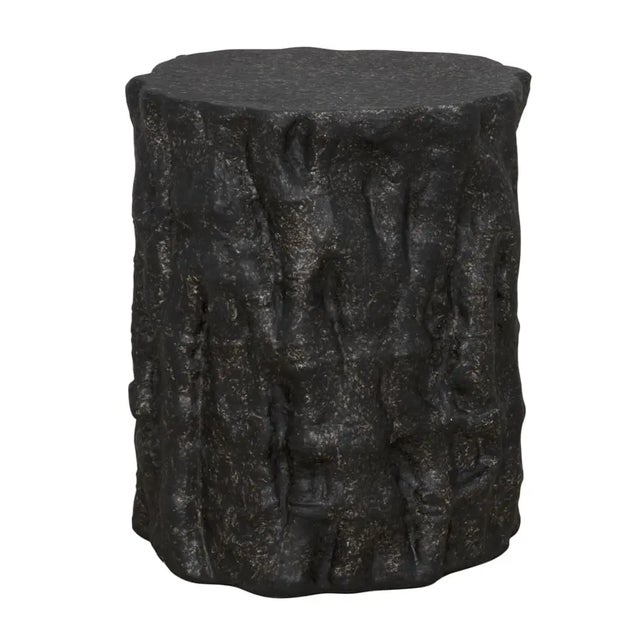 Mid-Century Modern Damono Stool/Side Table, Black Fiber Cement For Sale - Image 3 of 5