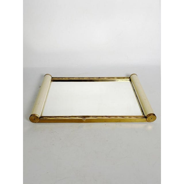 Art Deco Wooden and Mirrored Tray, France, 1940 For Sale - Image 13 of 14