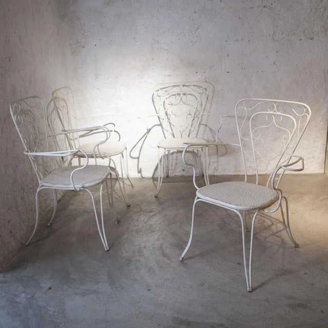 Wrought Iron Garden Chairs, 1950s, Set of 4 For Sale - Image 6 of 6