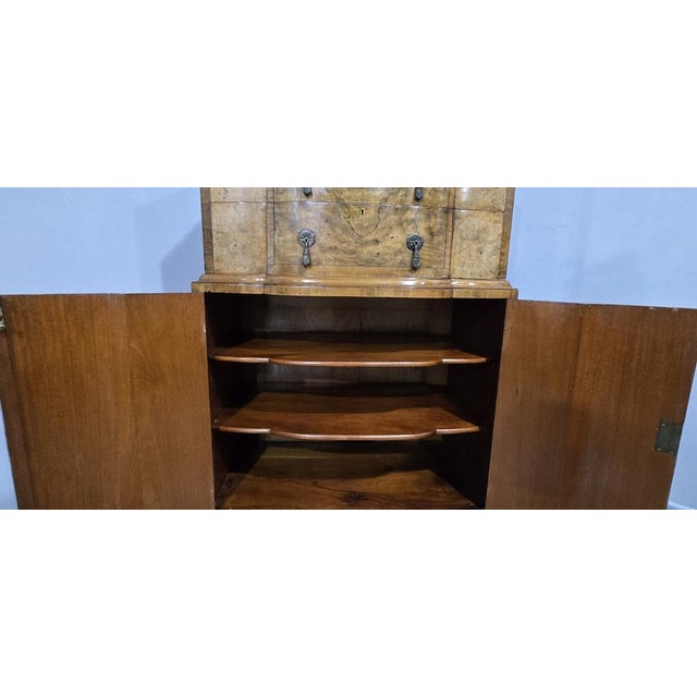 Burr Walnut Linen Press For Sale - Image 5 of 18