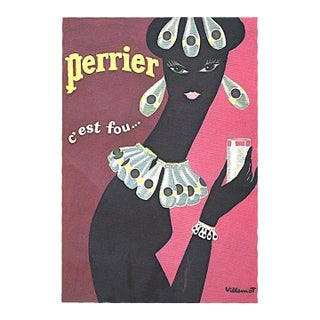 1971 Rare Vintage French Perrier Advertisement Print by Villemont For Sale