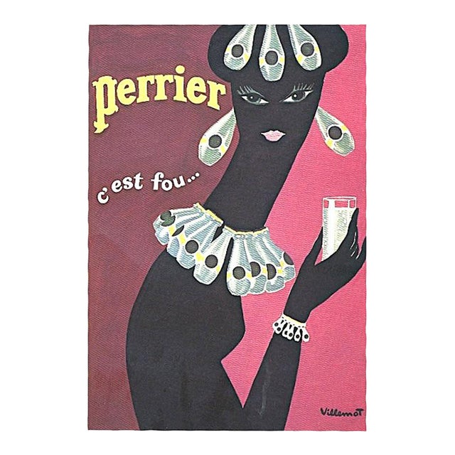 1971 Rare Vintage French Perrier Advertisement Print by Villemont For Sale