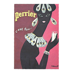 1971 Rare Vintage French Perrier Advertisement Print by Villemont