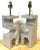 1980s Italian Sculptural Gray Marble Architectural Table Lamps - a Pair For Sale - Image 11 of 16