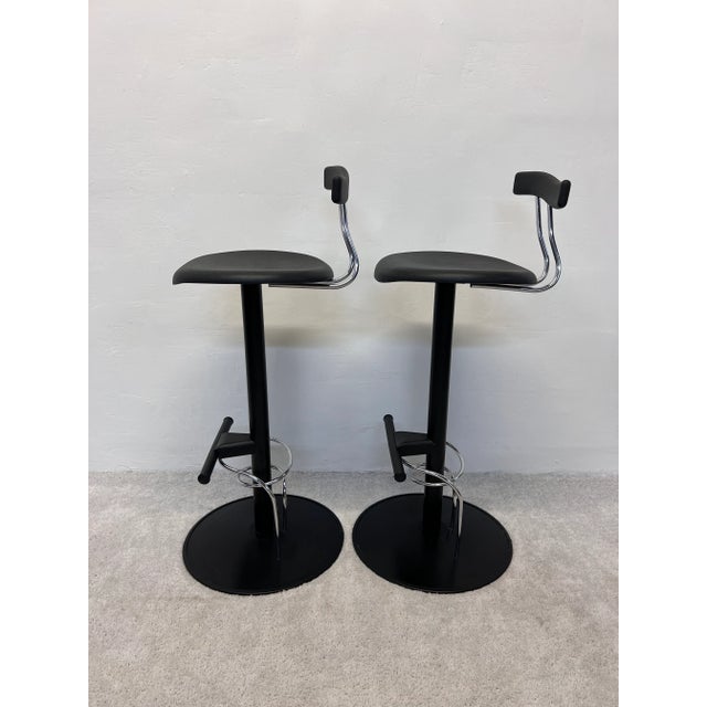1980s Postmodern Memphis Style Bar Stools, Italy 1980s - a Pair For Sale - Image 5 of 12