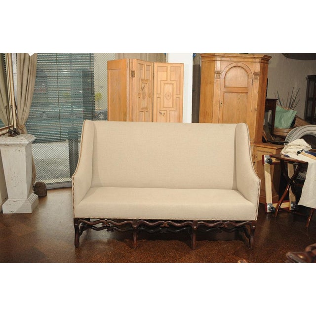 Victorian 17th Century Antique High Back Sofa For Sale - Image 3 of 9