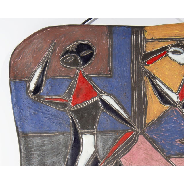 Marcello Fantoni Wall Plaque With Figures by Marcello Fantoni for Raymor Italy For Sale - Image 4 of 9