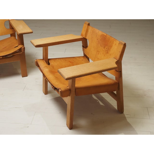 Vintage Spanish Chairs by Børge Mogensen for Fredericia Stolefabrik, Denmark, 1960s, Set of 2 For Sale - Image 9 of 14