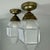 Art Deco Frosted Glass and Burnished Brass Flush Mounts, Austria, 1920s, Set of 2 For Sale - Image 9 of 16