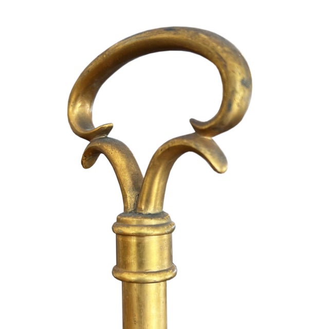 Spanish Patinated Brass Floor Lamp with Candle Fitting, 1950s For Sale - Image 3 of 7