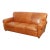Late 20th Century Club Furniture Brown Leather Sleeper Sofa Made in North Carolina For Sale