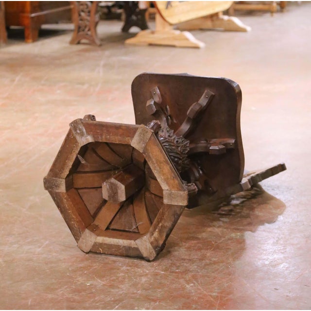 19th Century French Gothic Revival Oak Ecclesiastical Church Chair For Sale - Image 12 of 12