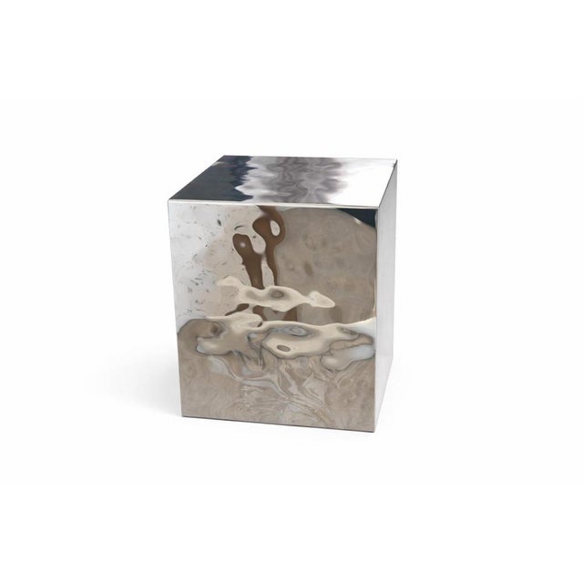 Aura Sculptural Metal Pedestal by Veliento. Dimensions: 40 x 40 x 50 cm Materials: Hand textured Metal. Veliento is a...