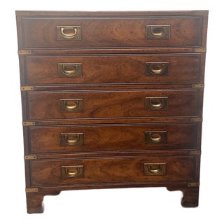 Heritage Campaign Style Small Chest of Drawers — Circa 1970s For Sale