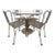 1950s Verdigris Hollywood Regency Mid-Century Wrought Iron Patio Dining Set, 5 Pieces For Sale