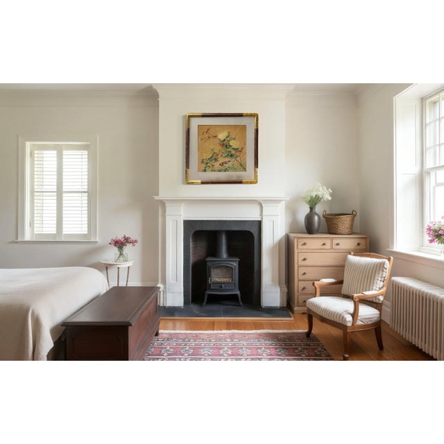 Mid 20th Century Vintage Chinese Tempera on Silk Painting – Swallow and Chrysanthemums – For Sale - Image 5 of 12