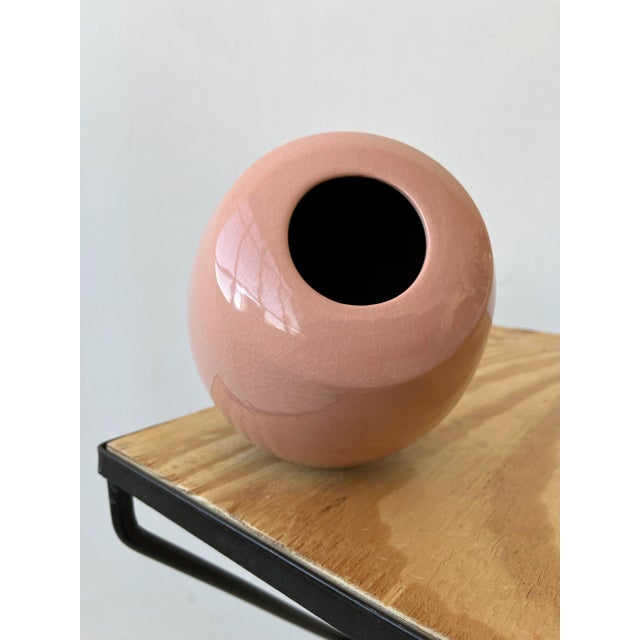 1980s Vintage Color-Blocked Glazed Ceramic Vase, Signed by Artist, Circa 1980s For Sale - Image 5 of 7