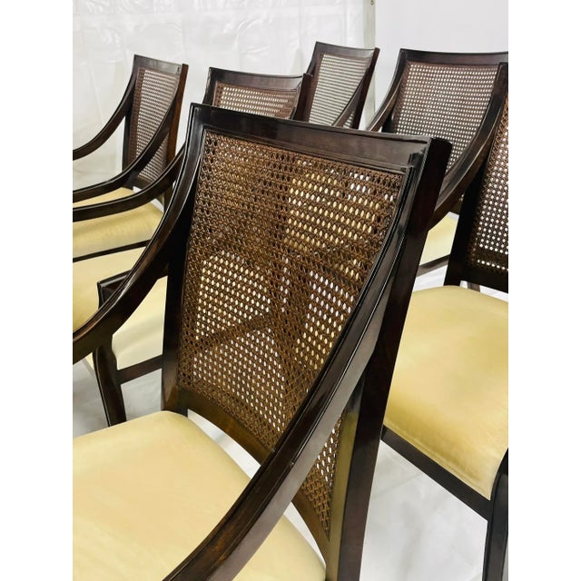 Set of 8 Rose Tarlow Solid Wood & Cane Back Armchairs, Made in Los Angeles, Usa For Sale - Image 9 of 18