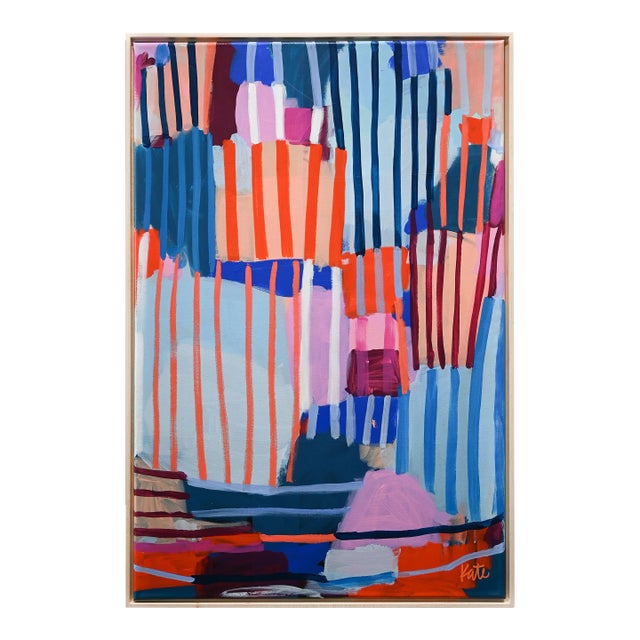 Contemporary, Striped Painting "Lovely in Love" by Katie Craig For Sale