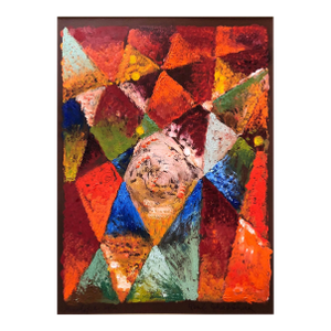 Rene ShapshakAbstract Geometric Oil Monotype Painting 1966 Chelsea Hotel, 1966