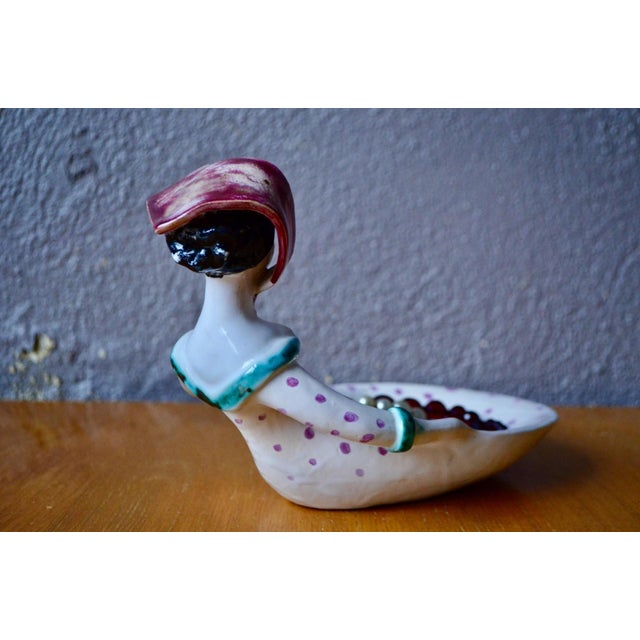 Figurative Ring Holder in Glazed Earthenware, 1950s For Sale - Image 9 of 14
