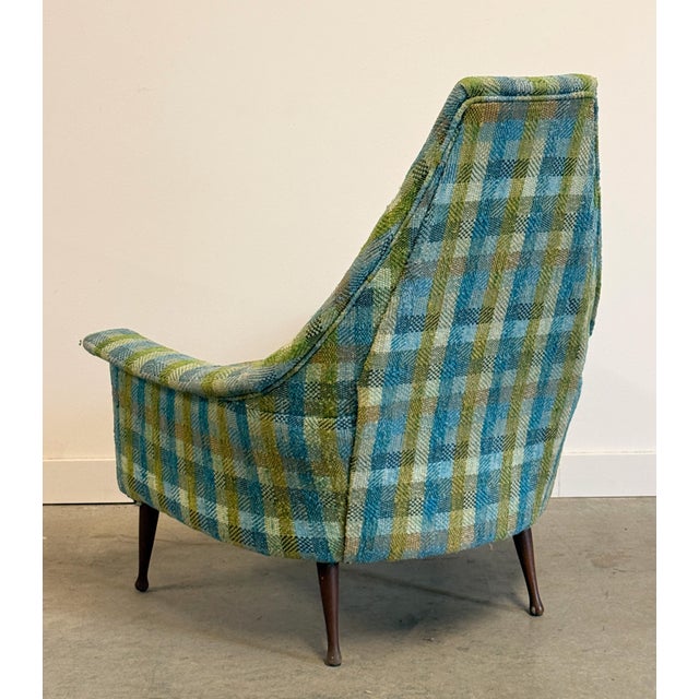 Cerulean Ben Seibel Mid Century Modern High Back Lounge Chair c.1960's For Sale - Image 8 of 9