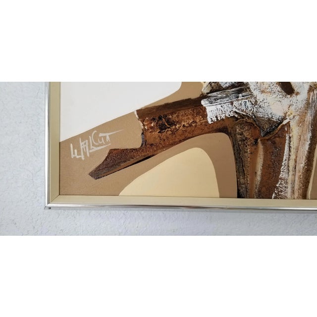 1970s 1970 Frank Walcutt Mixed Media Collage Abstract Painting/ Sold For Sale - Image 5 of 12