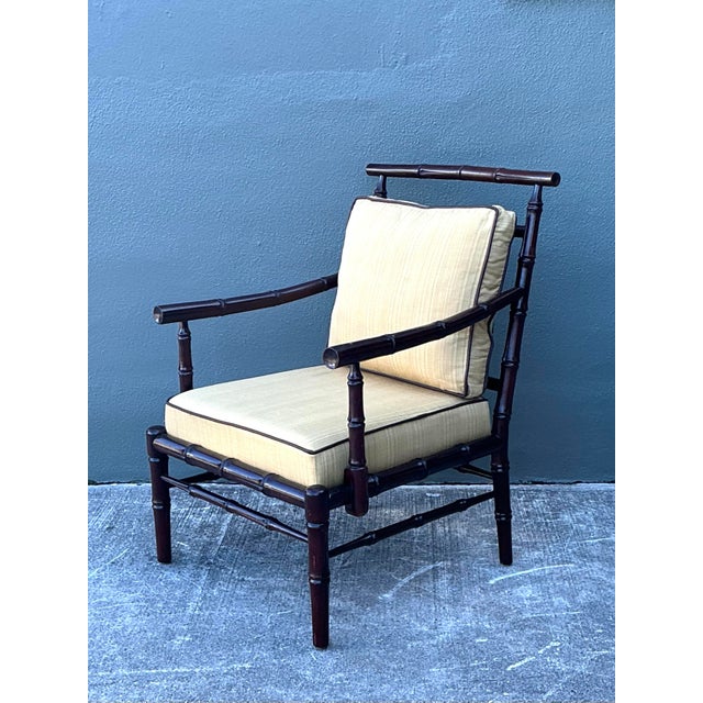 Vintage Vanguard Carved Bamboo Lounge Chair For Sale - Image 12 of 12