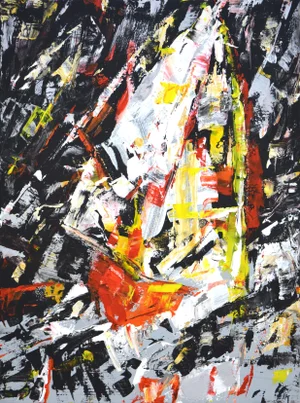 "Abstract Regatta 5." Original Contemporary Painting