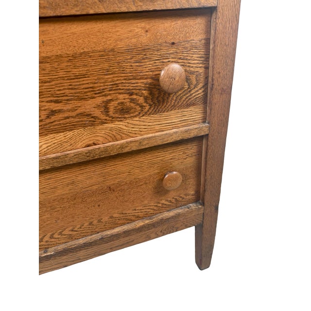 Early 20th Century Oak Five-Drawer Tall Chest of Drawers For Sale - Image 13 of 17