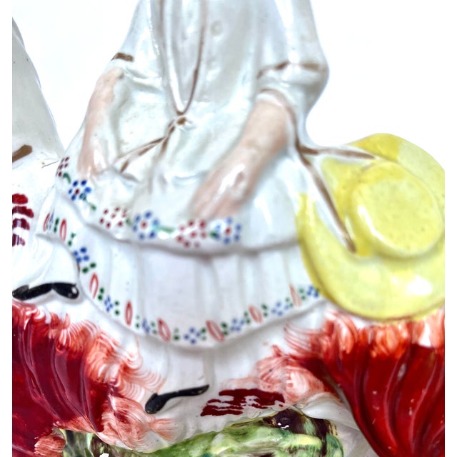 19th Century Antique English Staffordshire Girl Riding Spaniel Dog Figurine For Sale - Image 11 of 18