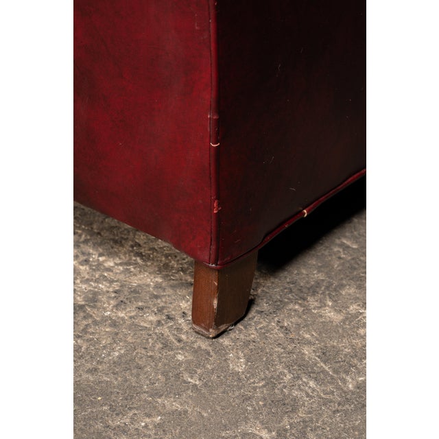 Vintage Tufted Leather Chesterfield Sofa in Oxblood For Sale - Image 10 of 11