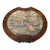 An English early 19th-century walnut game table, described as circa 1810, with burl-veneered surfaces and a central petit...