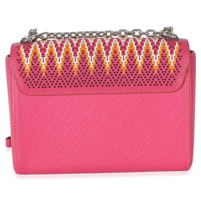 Louis Vuitton Pink Multicolor Stitch Epi Twist MM For Sale - Image 4 of 9