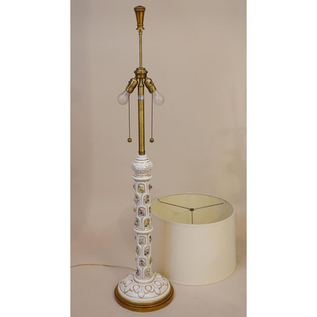 1960s Marbro Hollywood Regency Neoclassic Modern Elaborate Porcelain Floor Lamp One-of-a-Kind For Sale - Image 12 of 13