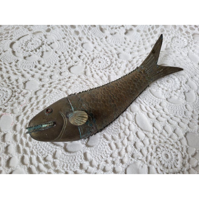 Mid 20th Century French Brass Fish Figurine For Sale In Baltimore - Image 6 of 7