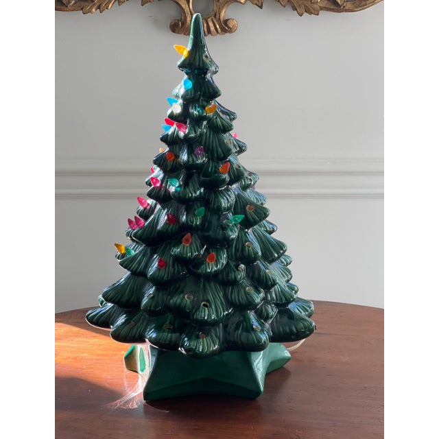 1972 Handmade Ceramic Christmas Tree With Lights For Sale - Image 10 of 10