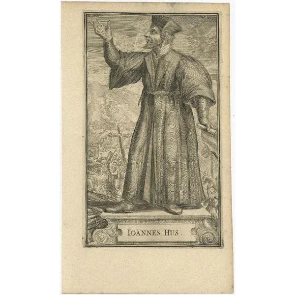 Paper Romeyn De Hooghe, Jan Hus, Czech Priest, Philosopher, Reformer in Prague, 1701, Print For Sale - Image 7 of 7