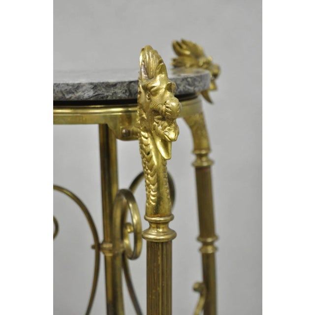 Antique Italian Renaissance Brass Figural Dragon Head Pedestal Table Plant Stand For Sale - Image 13 of 15