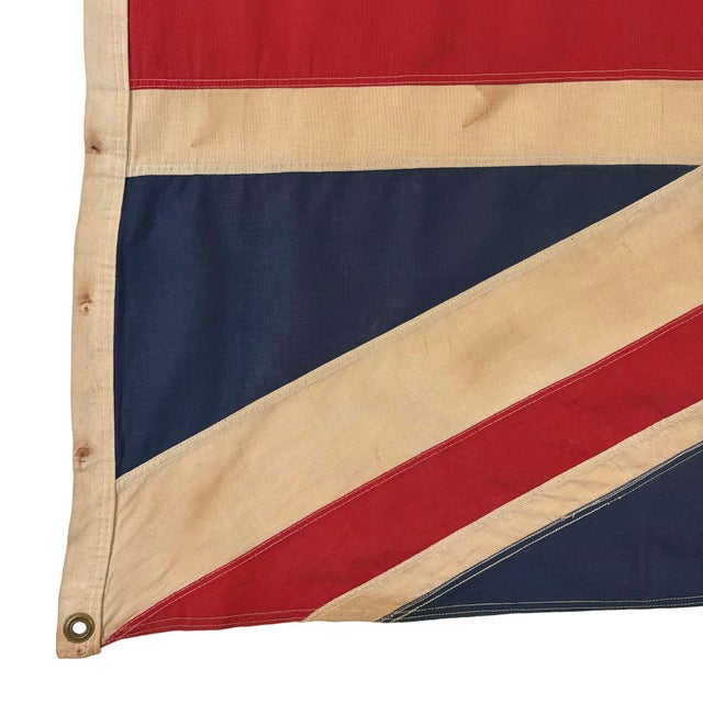 English Vintage Sewn Cotton Union Jack Flag For Sale - Image 3 of 6