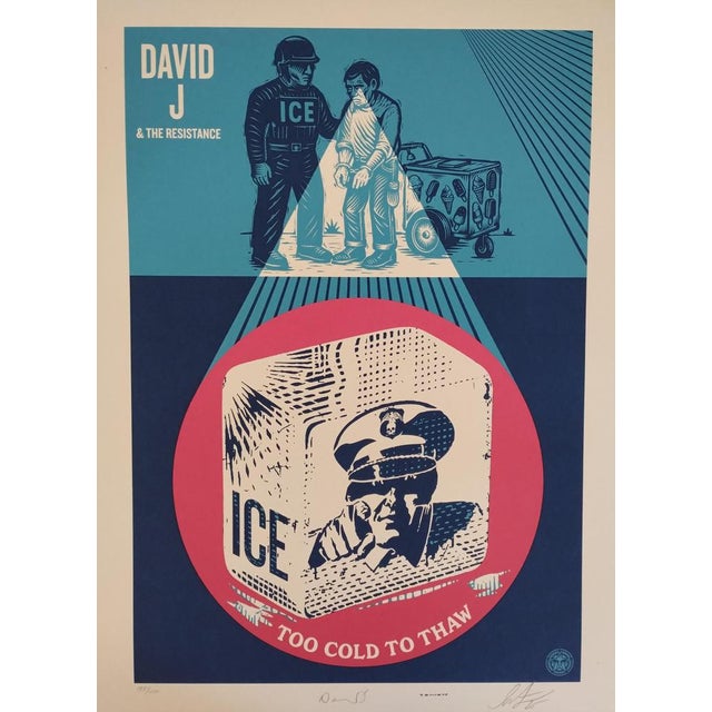 Modern Shepard Fairey, ICE Too Cold to Thaw, Silkscreen Print For Sale - Image 3 of 11