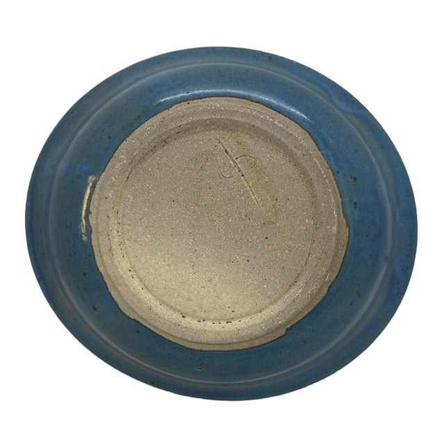 Ceramic Late 20th Century Contemporary Ceramic Pottery Oblong Blue Black Bowl For Sale - Image 7 of 12