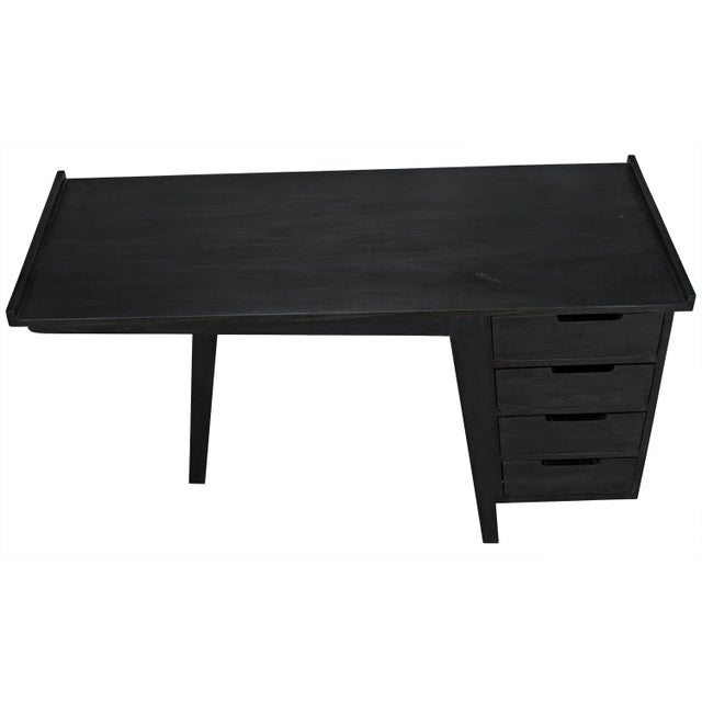 Wood Kennedy Desk, Charcoal Black For Sale - Image 7 of 9