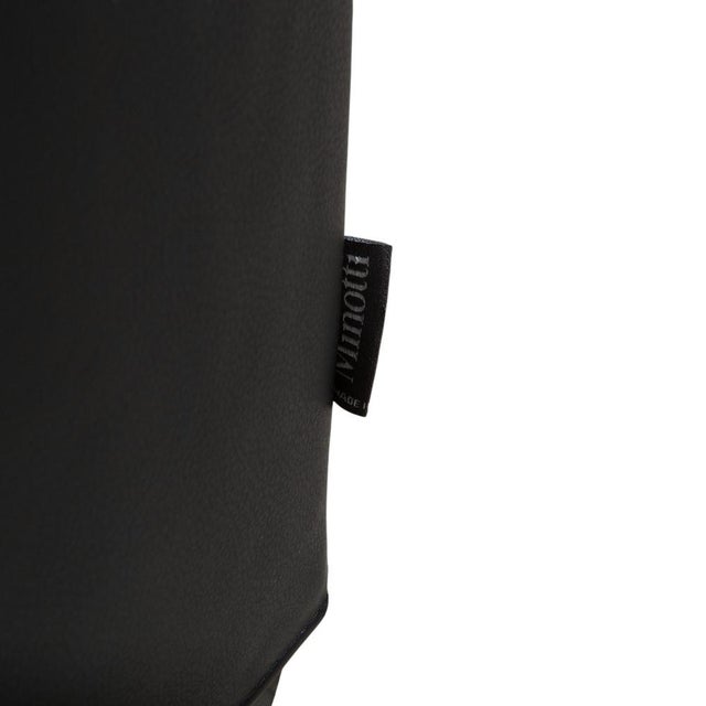 Black Leather Three-Seater Black Sofa from Minotti For Sale - Image 8 of 12